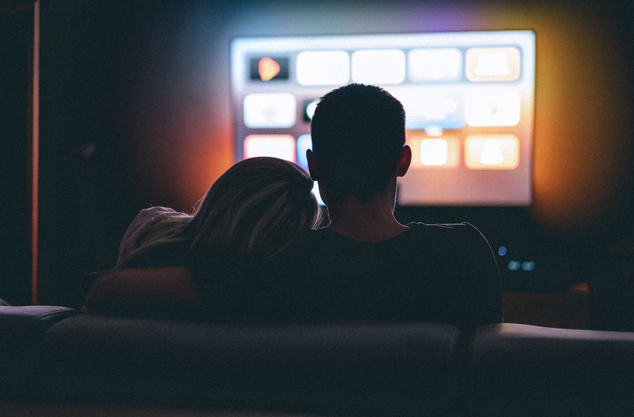 couple watching smart tv