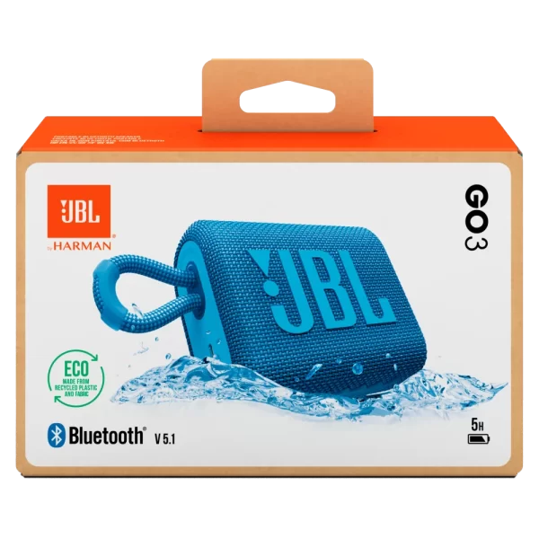 JBL Go 3 Eco Waterproof Bluetooth Speaker - Ocean Blue - Image 6