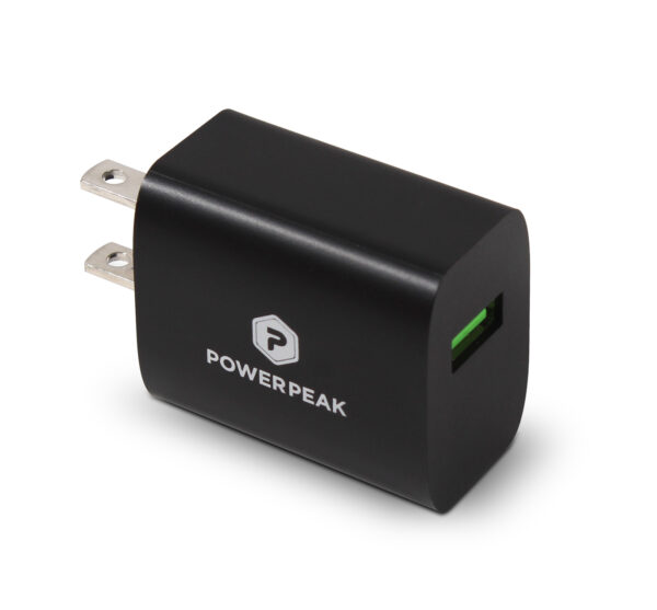 PowerPeak Quick Charge 3.0 Micro Wall Charger with 6ft Braided Cable - Black - Image 3