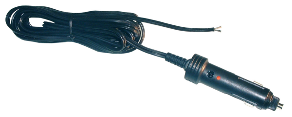 Cigarette Lighter Plug with LED Indicator to Stripped and Tinned End (12 ft.)