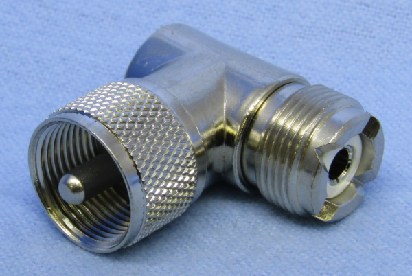 PL-259 Inline Right-Angle Adapter (Male to Female)