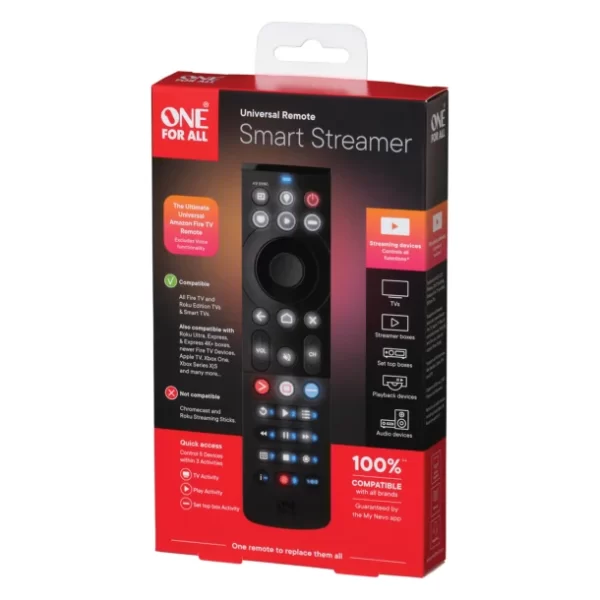 Smart Streamer 5-Device Backlit Universal Remote, Black - Image 4