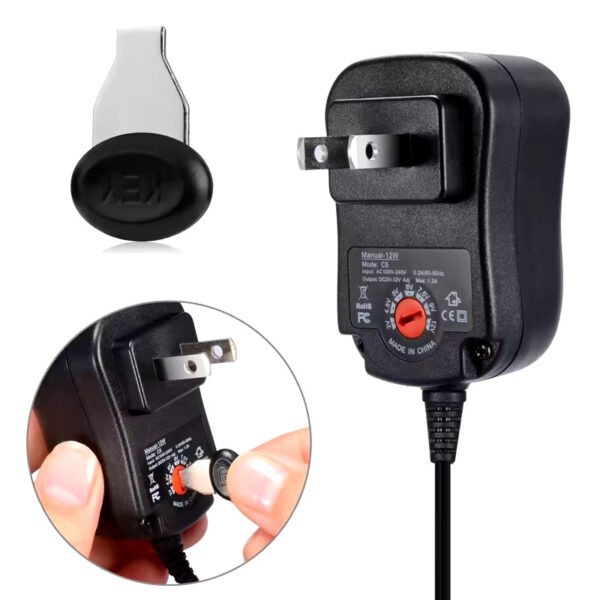 3-12V 2.5A 30W Adjustable AC to DC Power Adapter with USB Port