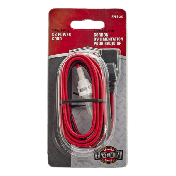 3-Pin 2-Wire CB Power Cord with Stripped Ends - Image 4