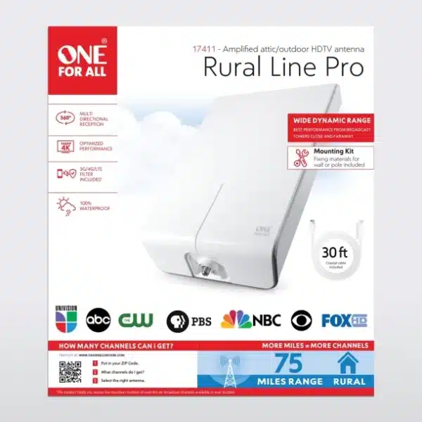 Rural Line Pro Amplified Outdoor HDTV Antenna with Mounting Kit - Image 3