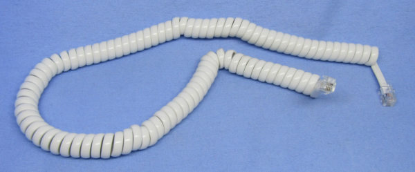 Telephone Coiled Handset Cord, 14 ft – White