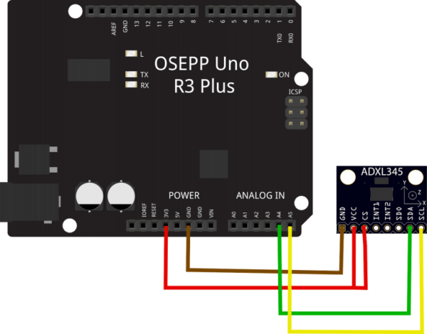 OSEPP ADXL345 Accelerometer Module for Arduino