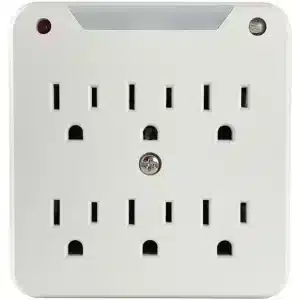 STANLEY SurgePro 750-Joule Surge Suppression Night-Light Wall Tap – 6 Outlets