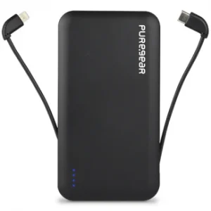Puregear Purejuice 10,000mAh Portable Power Bank with Built-In USB-C & Lightning Cables